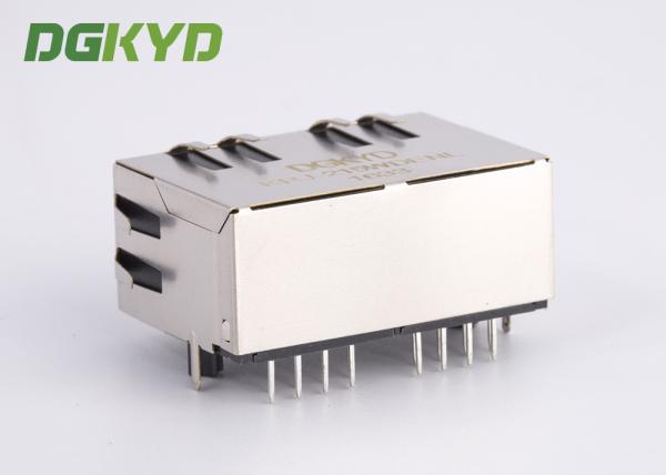 Tab Down Ganged Double Port Magnetic Modular Jack Cat5e Rj45 Keystone Connector