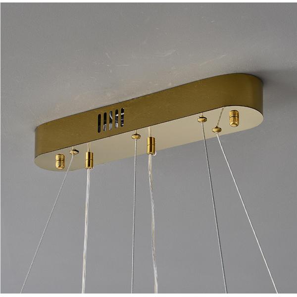 Dimmable Modern Ring Chandelier 90W 315W 3 Ring Crystal Pendant Light