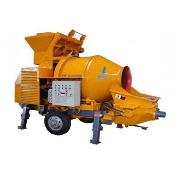 30m3 / H Mobile Concrete Mixer With Pump And 600 L Hopper Capacity