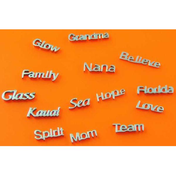 Stainless Steel Customized Letters Words Charms for Glass Floating Charm Locket