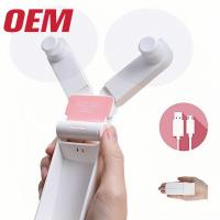 Mini ventilateur de refroidissement portable OEM Ventilateur portable d'été fabriqué à la main Jolie batterie au lithium pliable plastique dessin animé d'été