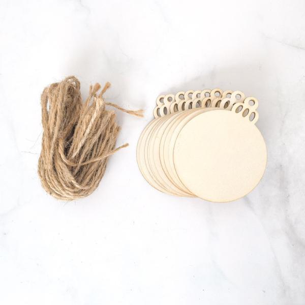 DIY Wooden Christmas Ornaments Unfinished Predrilled Wood Slices for Holiday Hanging Decorations