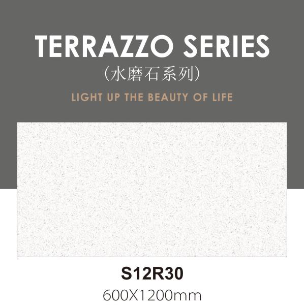 600x1200mm Grade AAA gris Terrazzo à l'intérieur du mur texturé visage de bébé vitrifié carreaux de porcelaine pour la décoration