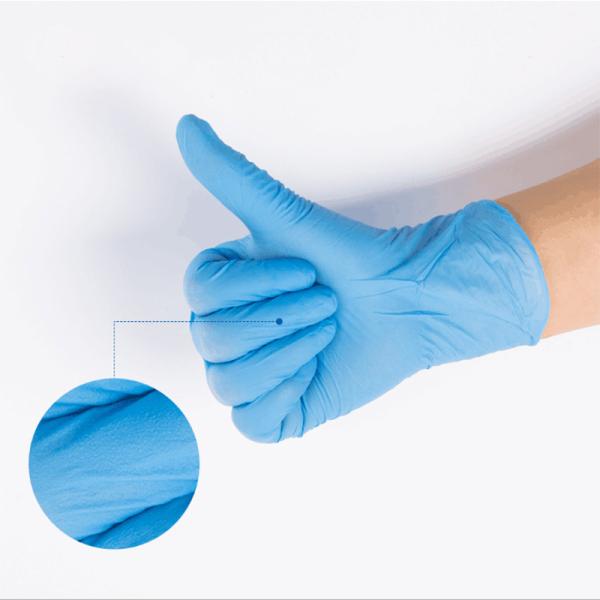 Blue Nitrile Medical Examination Gloves Disposable Non Sterile Powder Free