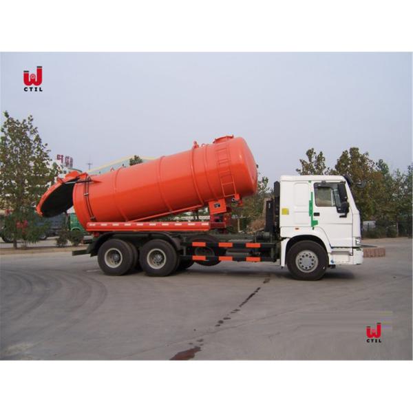 Тележка 35 оранжевой сточной трубы тележки вакуума сточной трубы Sinotruk 15t выпуская струю кубическая