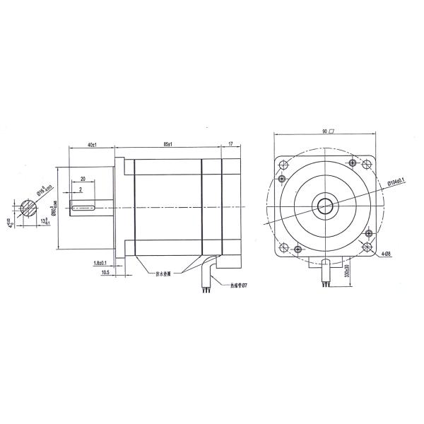 мотор dc dc 1500rpm 1N.m мотора 48v магнита 160W 86mm безщеточный постоянный безщеточный