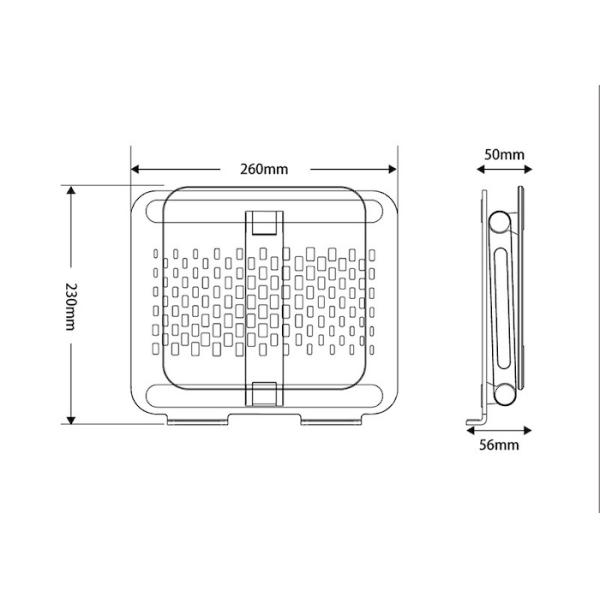 260*230*56 мм портативный серебряный складной подъемник алюминиевый регулируемый ноутбук охлаждающий стенд для стола