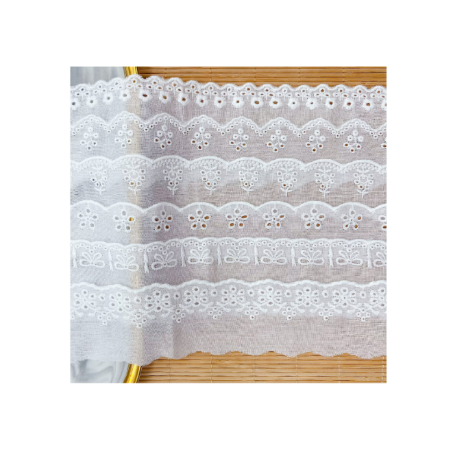 Vintage Cotton Lace Trim with Scalloped Edge and Middle East Design for Apparel and Home Textile