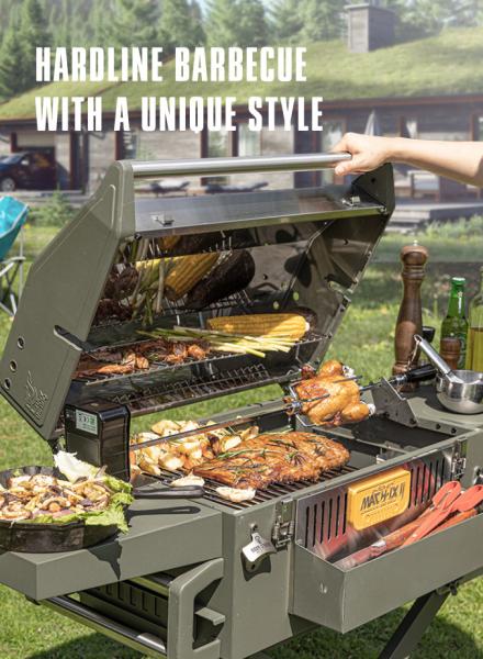 Mach-Lx Ii Charcoal Bbq Grill / Camping Bbq Grill Catering To 8 - 15 People