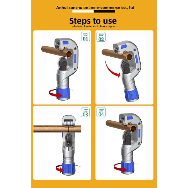 Stainless Steel Bearing-Type Pipe Cutter Cutting Blade Wheel-to-Cutting Action for Metal Copper Plastic Pipes DIY Grade KC001