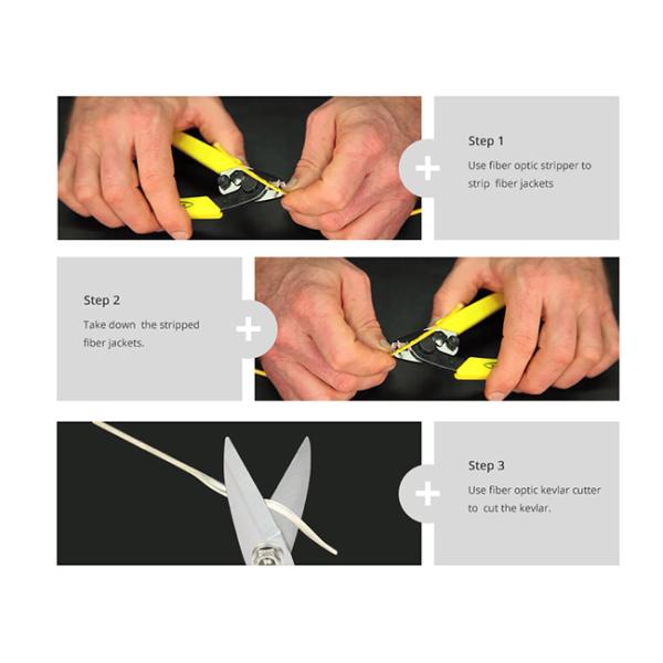 Yellow Indoor Fiber Optic Tools Fiber Optic Scissors / Cutter For Cable's Kelvar Cut