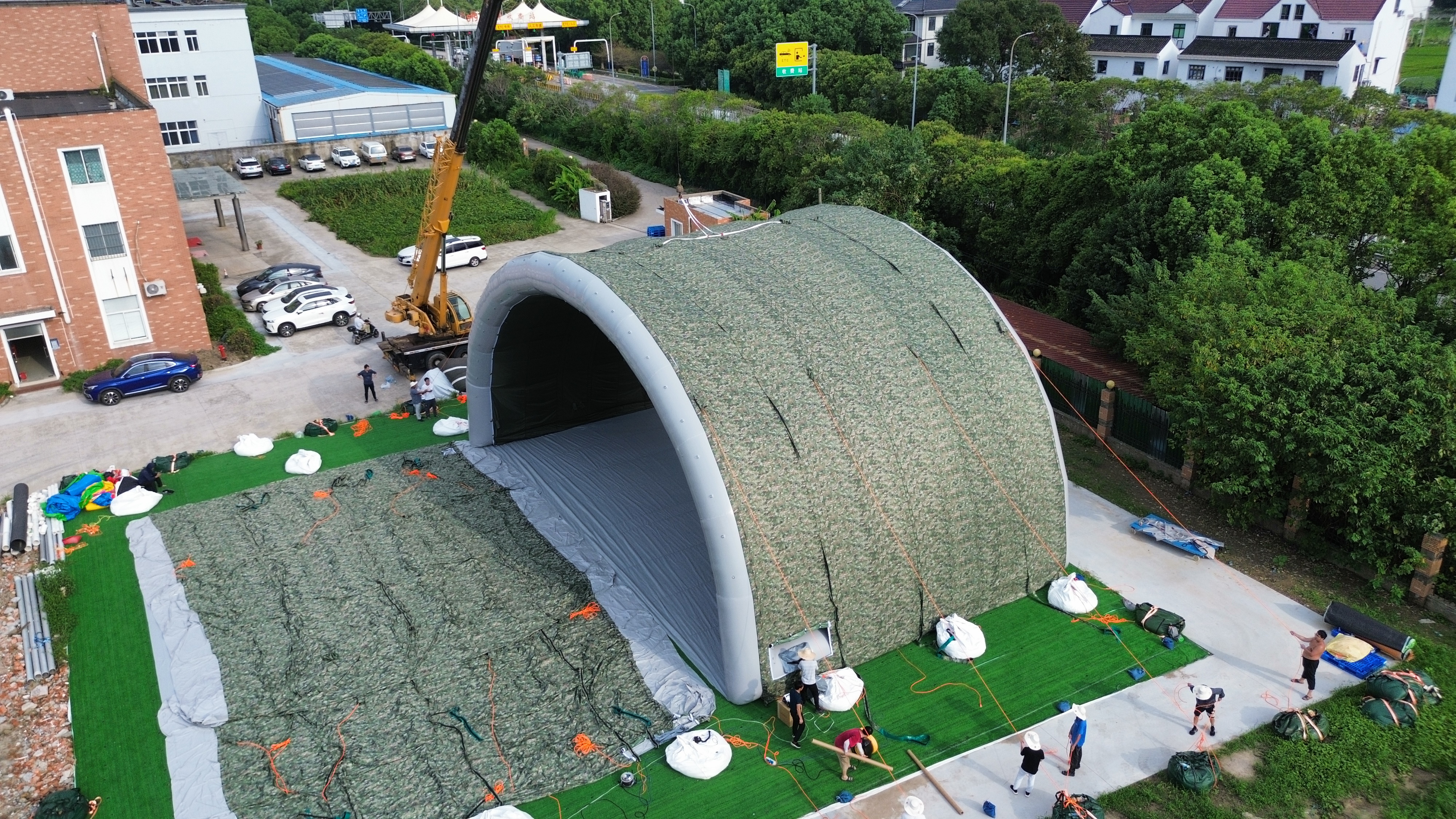 Inflatable Hangar Shelter Giant Tent Custom Large Span Aircraft Shelter Heavy Duty PVC Event Tents Warehouse Storage