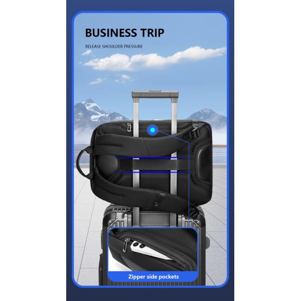 Полиэстер черный противоугонный водонепроницаемый рюкзак для ноутбука 20 литров