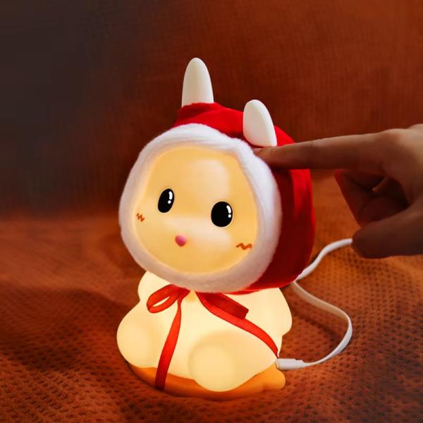 Bunny Night Light Nontoxic Silicone Material LED Lamp For Child / Baby Sleep Training Home Decor