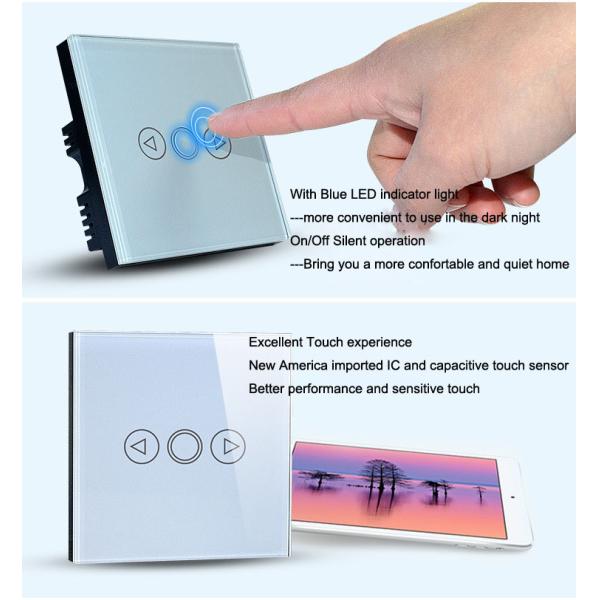 Safe Touch dimmer Switch tempered glass crystal panel wall controller switch for osram lamp dimmable led lights