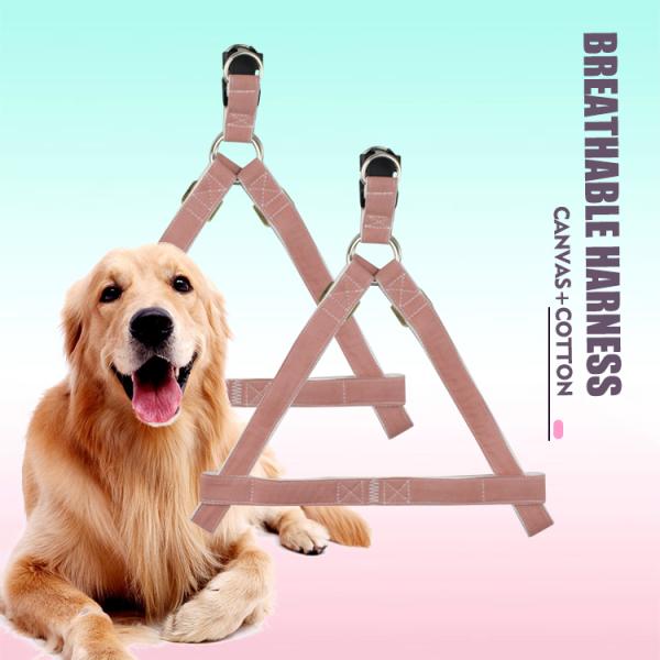 New Pattern Adjustable Easy Walk Dog Harness Custom Logo Soft High End Canvas Cotton