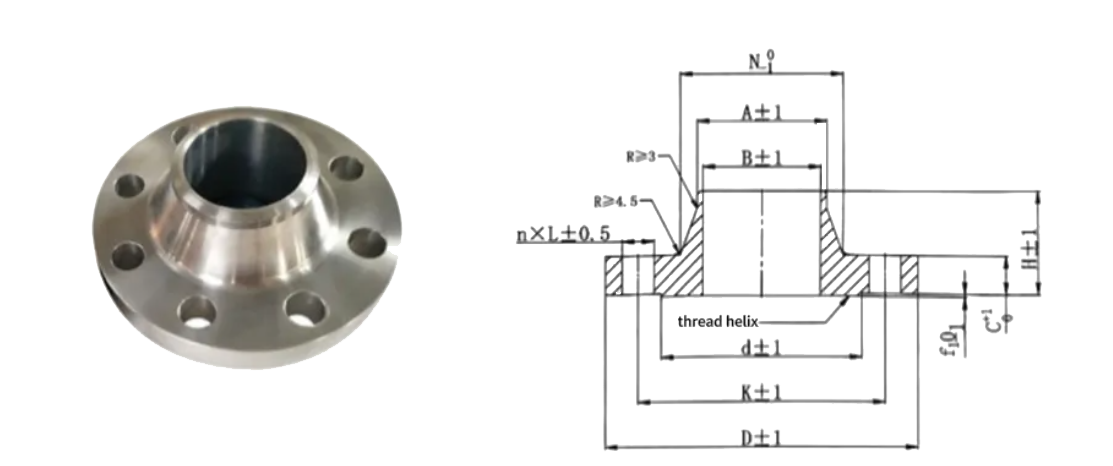 Titanium Weld Neck Flanges WNRF For High Temperature And High Pressure Piping