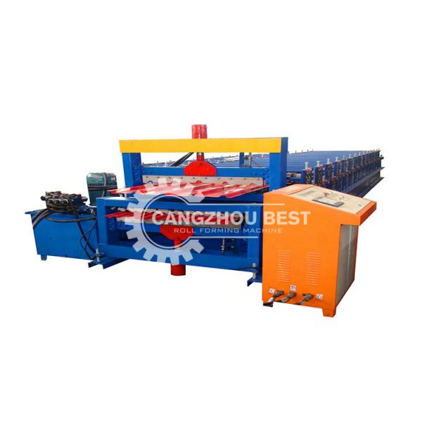 Petit pain de plate-forme de plancher en métal formant la machine avec la coupe en acier hydraulique et le laminoir électrique