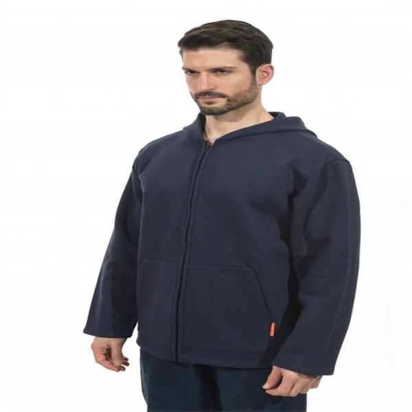 Navy Blue Fire Retardant Sweatshirt With Zipper CAT2 S - 5XL