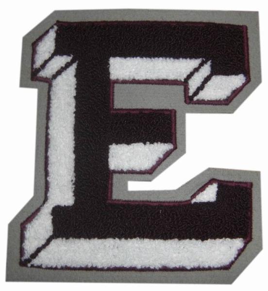 Felt Color Embossed Chenille Letters And Patches Heat Cut Border