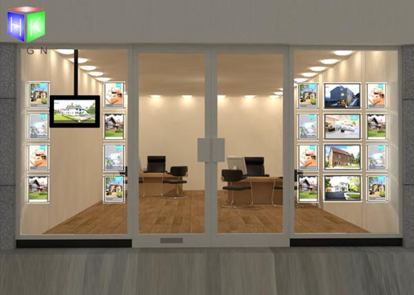 Hanging A4 Crystal LED Light Box Poster Frame Travel Agency Window Displays