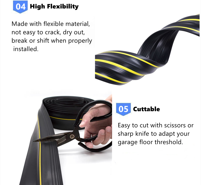 Garage Door Bottom Rubber Seal Strip Waterproof Rubber Threshold Sealing Strips for Garages