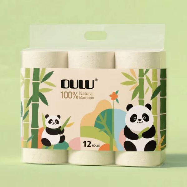 Customizable 3-Layer Bamboo Toilet Paper Roll with Logo Washable Bat Bathroom Tissues OEM/ODM Design