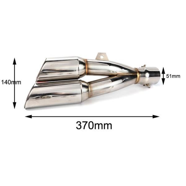 Double Pipe Exhaust Muffler for Customized CBR150 NINJA400 Motorcycle in Natural Colo