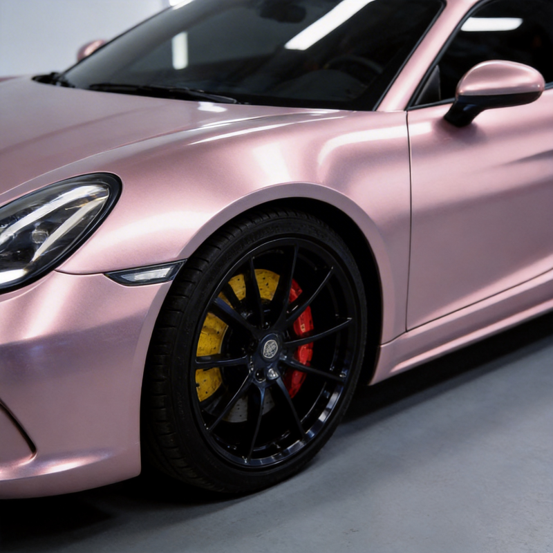 UV Protection Metallic Car Vinyl Wrap Self Healing Liquid Vinyl Car Wrap Shell Pink