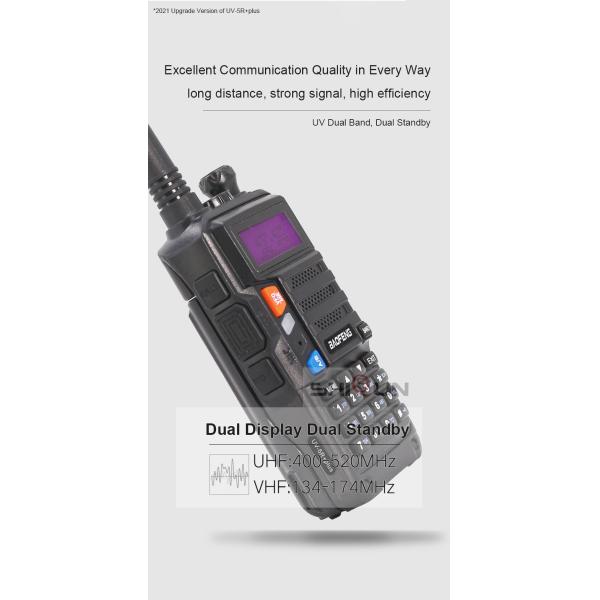 8W Output Power Baofeng UV-5R Plus Tri-Power Ham Radio Transceiver with USB-C Charging