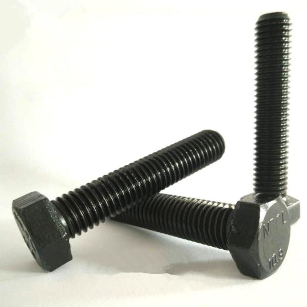Black Stainless Steel Flange Bolts Metric Carbon / Alloy Steel For Construction Materials