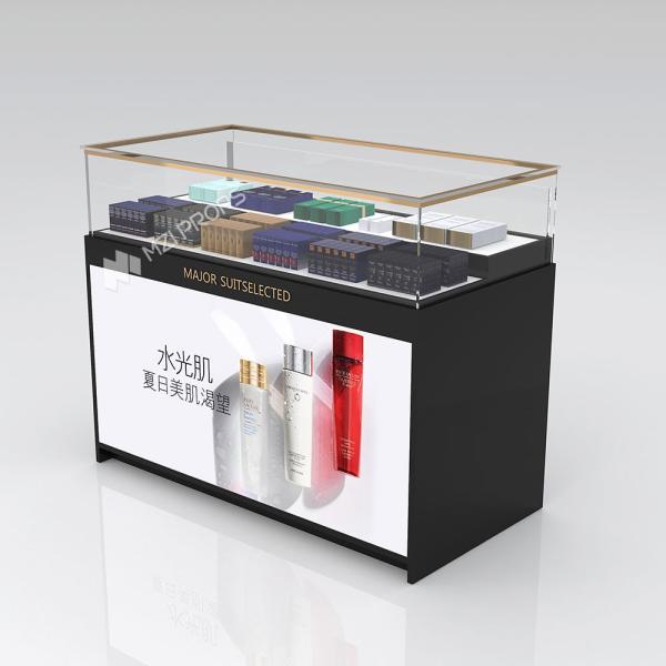Beauty Retail Shop Fixtures Glass Display Shelving Unit Showcase With Led Light