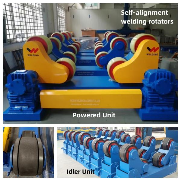 H Pipe Self Aligning Welding Rotator 20 Tons For Structure Pressure Vessel 60m/H