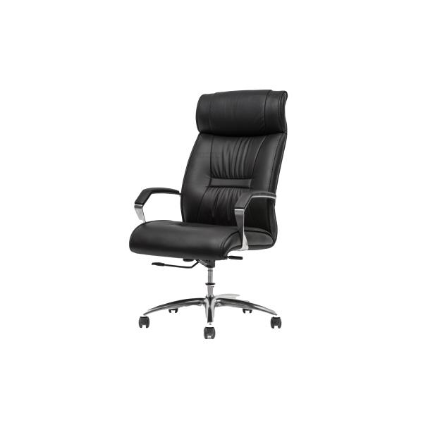 High Back Office Leather Revolving Chair with aluminum handrail