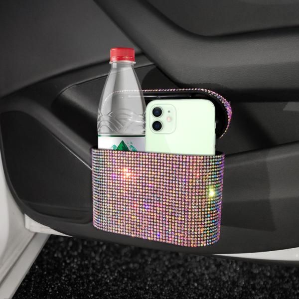 Shiny New Car Hanging Garbage Collection Dual Purpose Portable Diamond-encrusted Trash Can