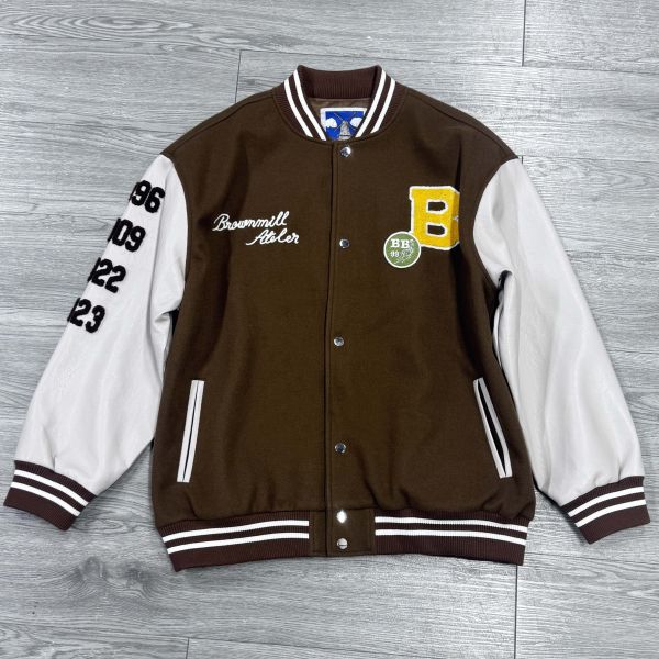 Casual Varsity Jersey Baseball Jacket Oem Custom Chenille Embroidery Logo Outdoors Letterman Loose Leather Jackets for Mens