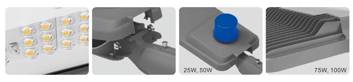 30W-200W IK08 IP66 Наружное светодиодное светодиодное уличное освещение с датчиком фотоэлемент для велосипедной полосы проезжей части автобусной остановки