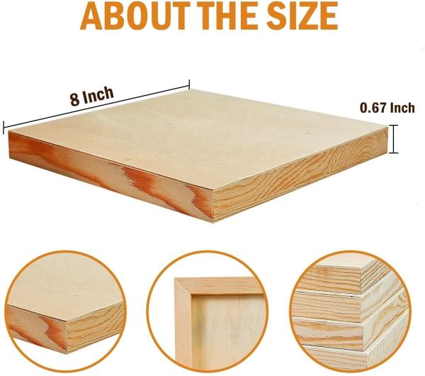 Unpolished wood cradle painting board is suitable for art and handicrafts wood canvas board