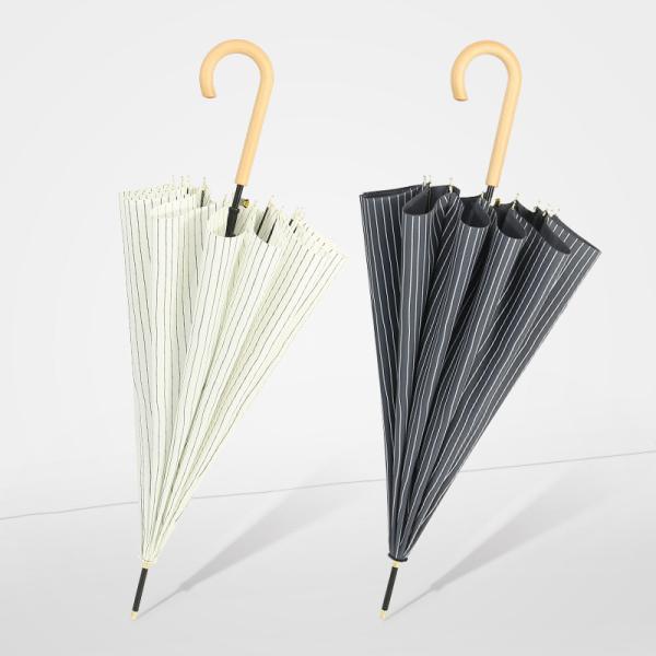 23inch*8k Adults Wooden Hook Umbrella with Simple Minimanist Design and Personalized Print