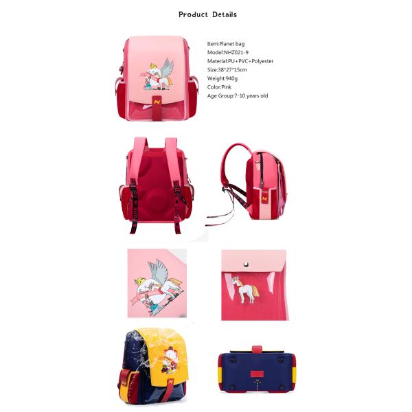 NHZ021-9 new design multifunctional PU and polyester fashion school bags for teenager girls