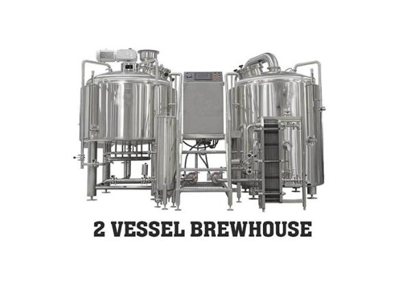 Professional 2MM - 3MM 2 Vessels Brewhouse For Craft Beer Making