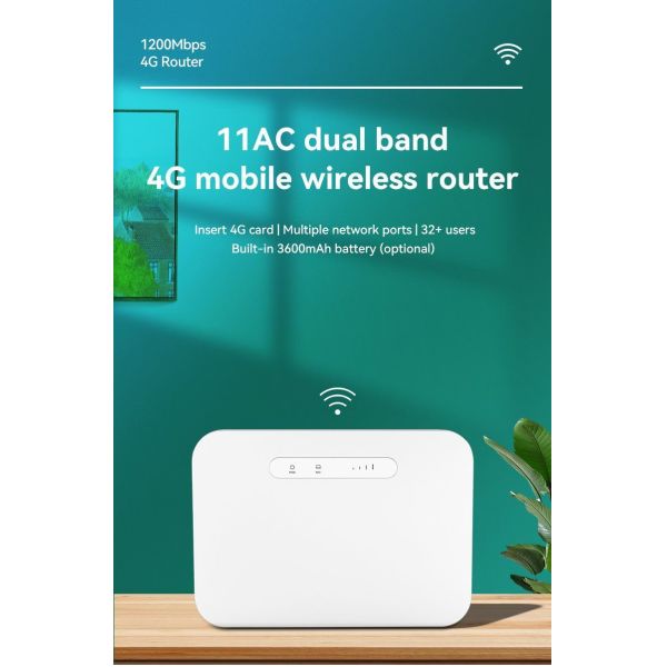 2.4G 300Mbps LTE Router KS LTE517 1200Mbps 4G LTE Access Point with Battery Compact Lightweight Travel Router