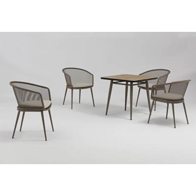 En aluminium cadre jardin extérieur 4 sièges carré ensemble de salle à manger en aluminium pour le patio