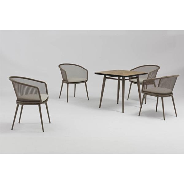 En aluminium cadre jardin extérieur 4 sièges carré ensemble de salle à manger en aluminium pour le patio