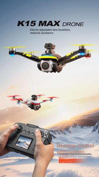 Professional K15 MAX FPV Drone with Brushless Motor and 6-Axis Gyro for Aerial Photography and Remote Control Operation