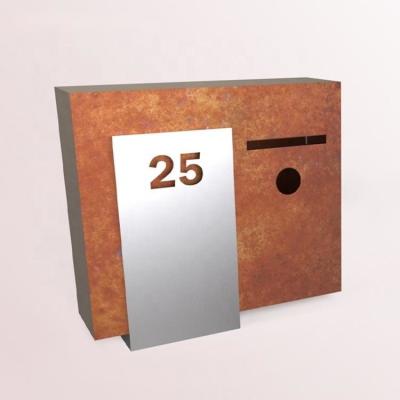 Caixa postal de aço fixada na parede da caixa de letra de Corten do fechamento exterior da chave