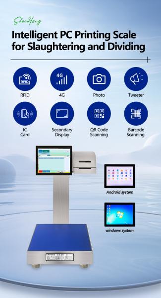 Fully Waterproof Smart Scale 60KG Weighing with 304 Stainless Steel and Smart Screen