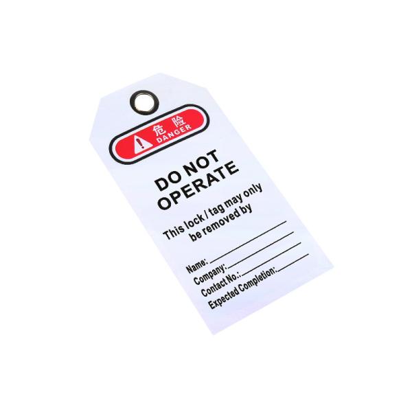 Rewritable Safety tags from laminated PVC Suitable to Overhaul of lockout-tagout equipment
