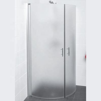 Contemporary Frosted Glass Shower Doors with Fine Polished Edge and Tempered Glass