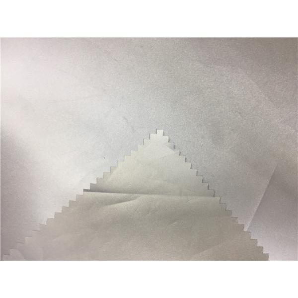 Silver PU Reflective Fabric Garment Leather Fabric 0.13mm For Outdoor Safety Coat